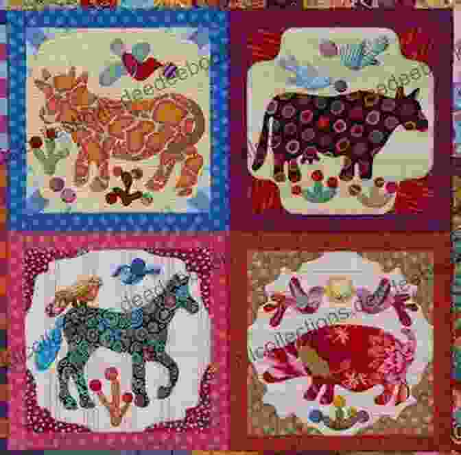 A Crazy Quilt With A Whimsical Theme, Incorporating Appliquéd Animal Figures And Bright Colors. The Art Of Crazy Quilting