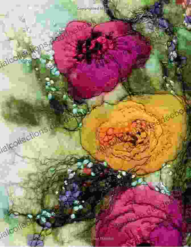 A Display Of Preserved Fleece Fiber Floral Artworks, Showcasing Their Durability And Timeless Appeal Flowers In Felt Stitch: Creating Floral Artworks Using Fleece Fibres And Threads