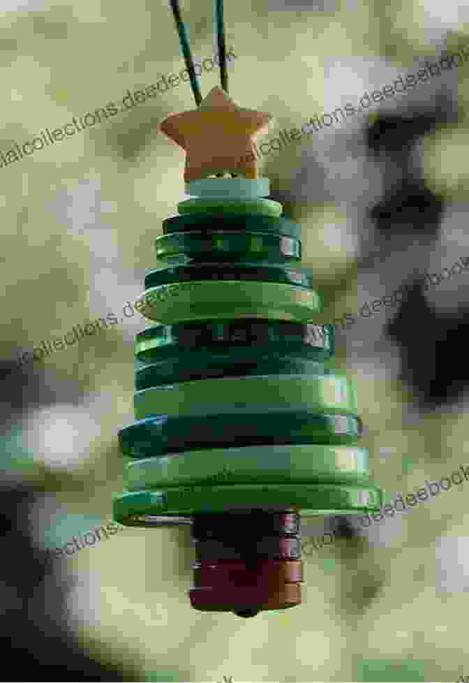 Button Christmas Tree Ornament With Colorful Decorations Button Crafts Halloween Christmas Special