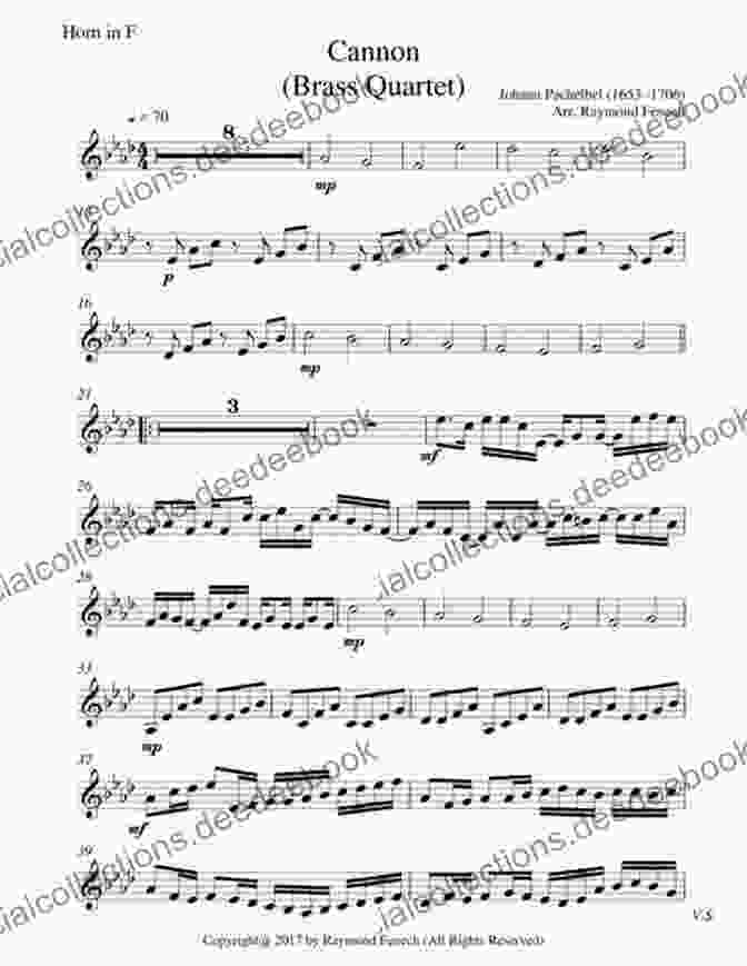Canon In D By Johann Pachelbel For Trombone Euphonium Quartet 10 (Easy) Romantic Pieces For Trombone/Euphonium Quartet (TROMBONE 2): For Beginners (10 Romantic Pieces For Trombone/Euphonium Quartet 3)