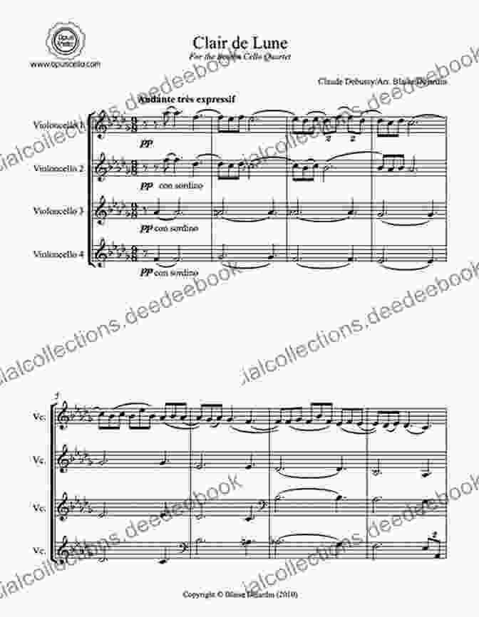 Clair De Lune By Claude Debussy For Trombone Euphonium Quartet 10 (Easy) Romantic Pieces For Trombone/Euphonium Quartet (TROMBONE 2): For Beginners (10 Romantic Pieces For Trombone/Euphonium Quartet 3)