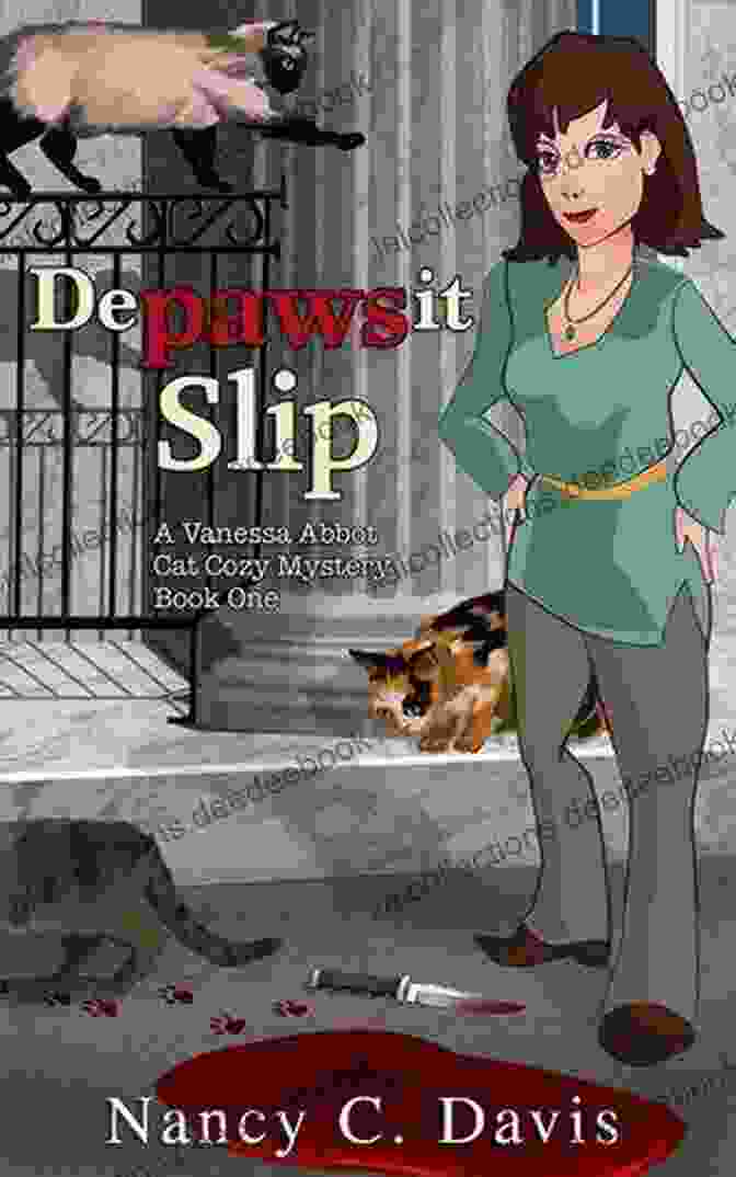 Depawsit Slip Book Cover With A Cat Wearing A Detective Hat Depawsit Slip (Vanessa Abbot Cat Cozy Mystery 1)