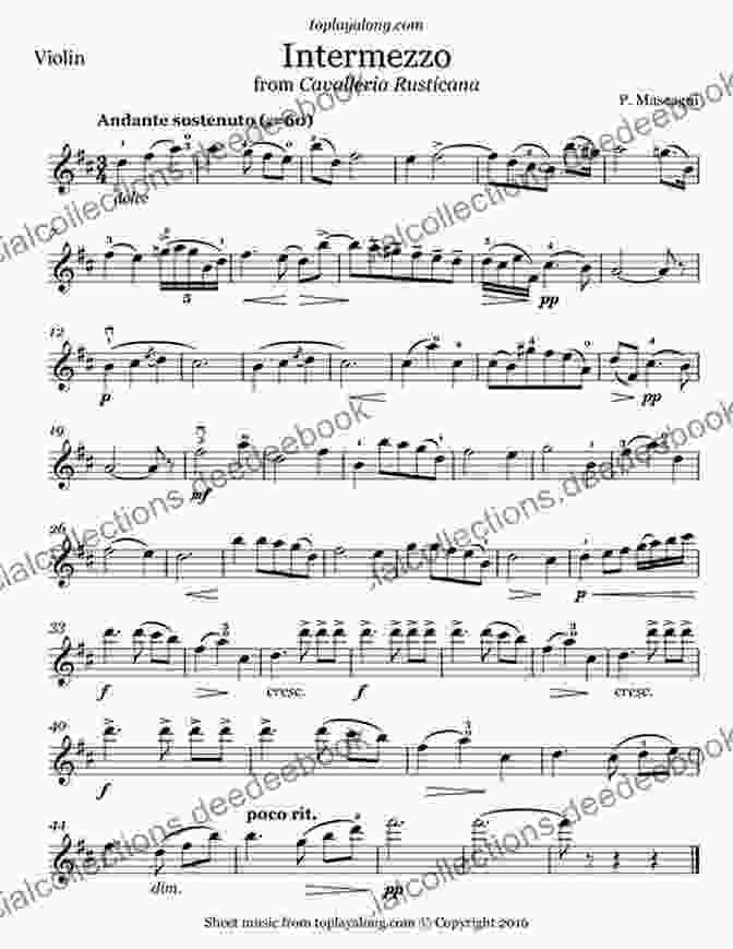 Intermezzo From Cavalleria Rusticana By Pietro Mascagni For Trombone Euphonium Quartet 10 (Easy) Romantic Pieces For Trombone/Euphonium Quartet (TROMBONE 2): For Beginners (10 Romantic Pieces For Trombone/Euphonium Quartet 3)