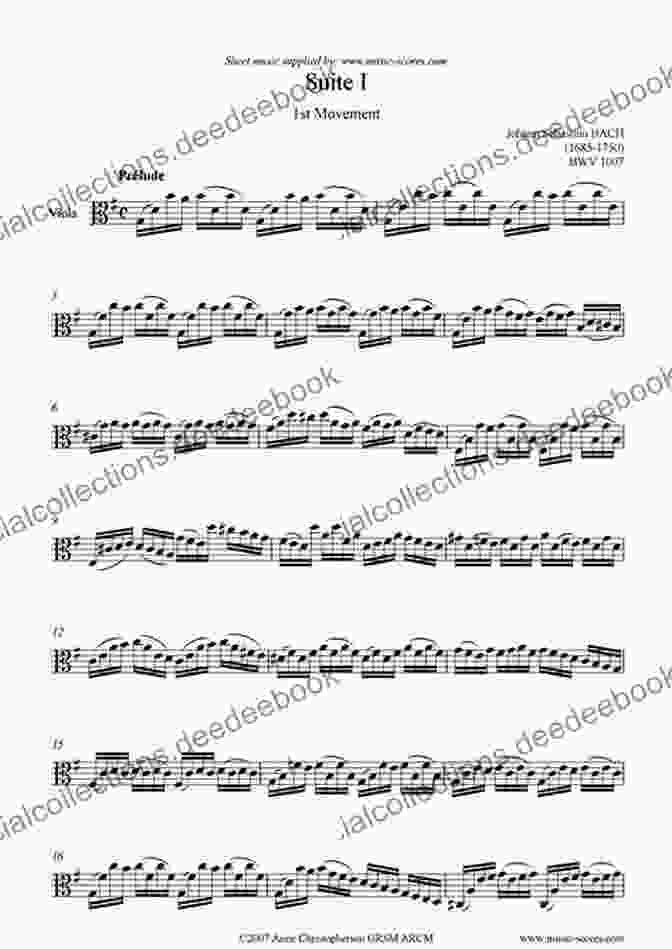Johann Sebastian Bach Suite No. 1 In G Major, BWV 1007 For Viola Solo Schirmer Library Of Classics Volume 1278 Viola Solo